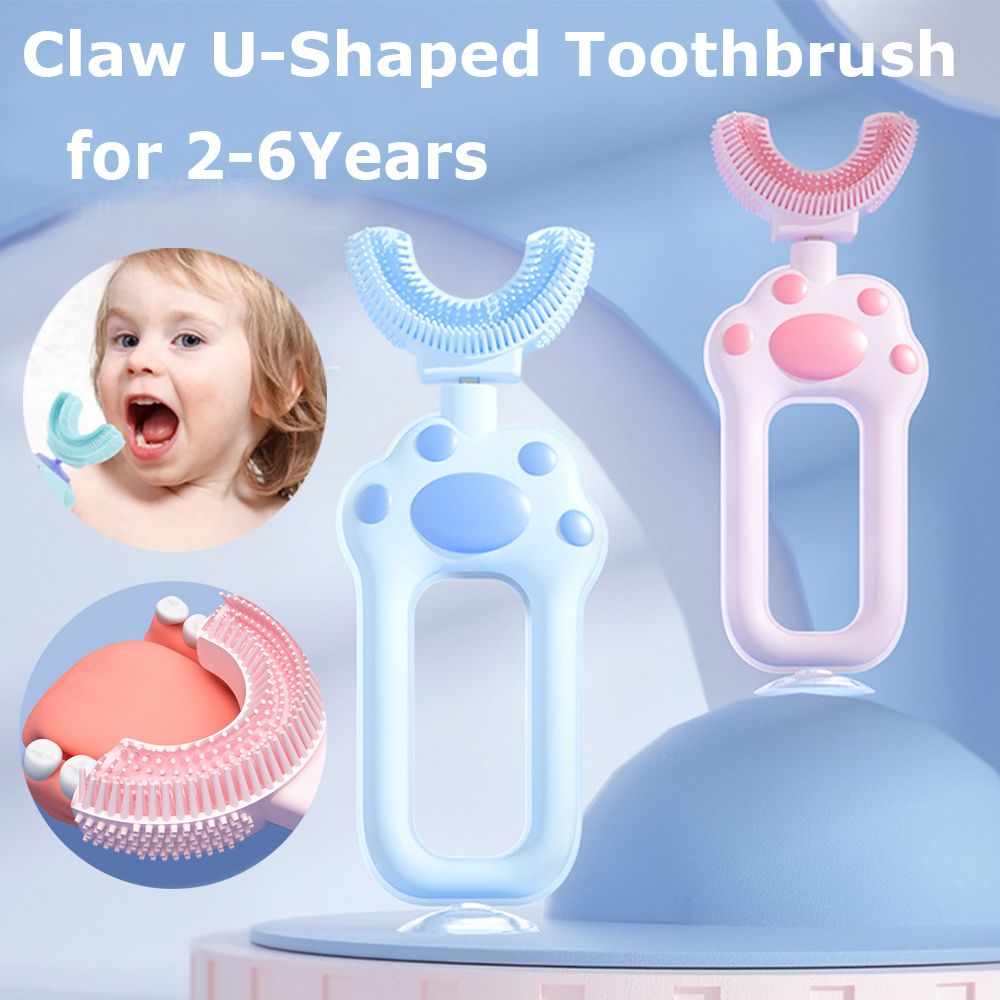 Brush Toddlers Teeth Cleaning Dental Care Baby U-shaped Toothbrush Silicone Brush Manual Toothbrush Claw Toothbrush