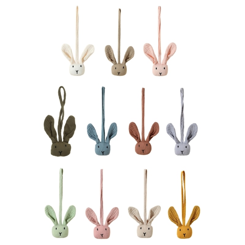 Portable Baby Stroller Hanging Toy Cotton Newborn Stroller Doll- Baby Bunny Pacifier Clip Nipple- Hanging Soother Holder