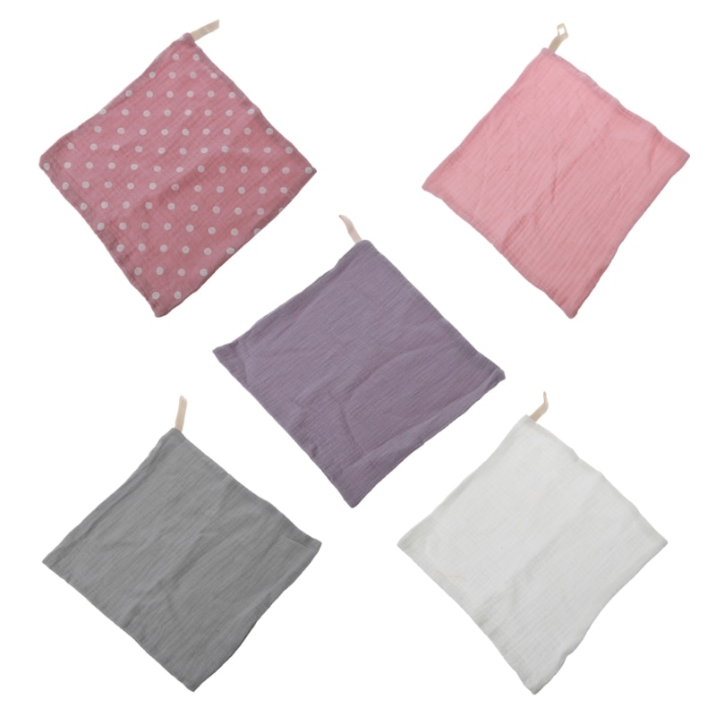 5x Face Towels for Wash Wipes Bath Towel Burp Cloths Baby Girl Boy Registry Gifts 23x23cm 5 Colors Face Towels