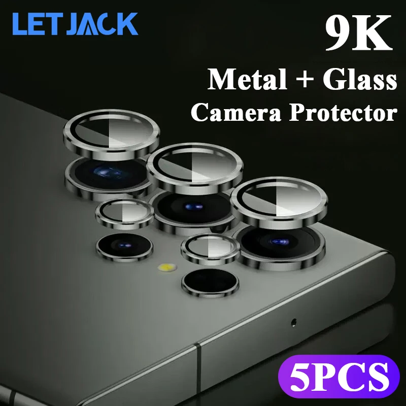 5-3Pcs Metal Ring Lens Protection Glass For Samsung Galaxy S23 S24 Ultra Camera Protector Film Samsung S23 Plus Lens Accessories