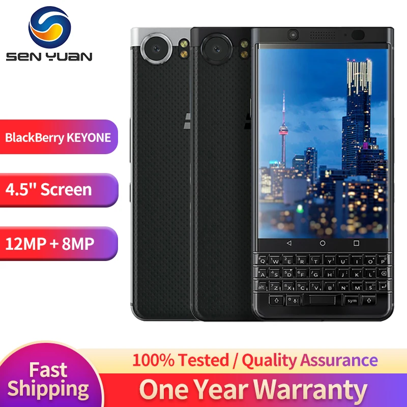 Original BlackBerry KeyOne 4G LTE Mobile Phone 4.5'' 3GB+32GB 4GB+64GB 12MP+8MP QWERTY Keyboard Octa-Core Android Smar