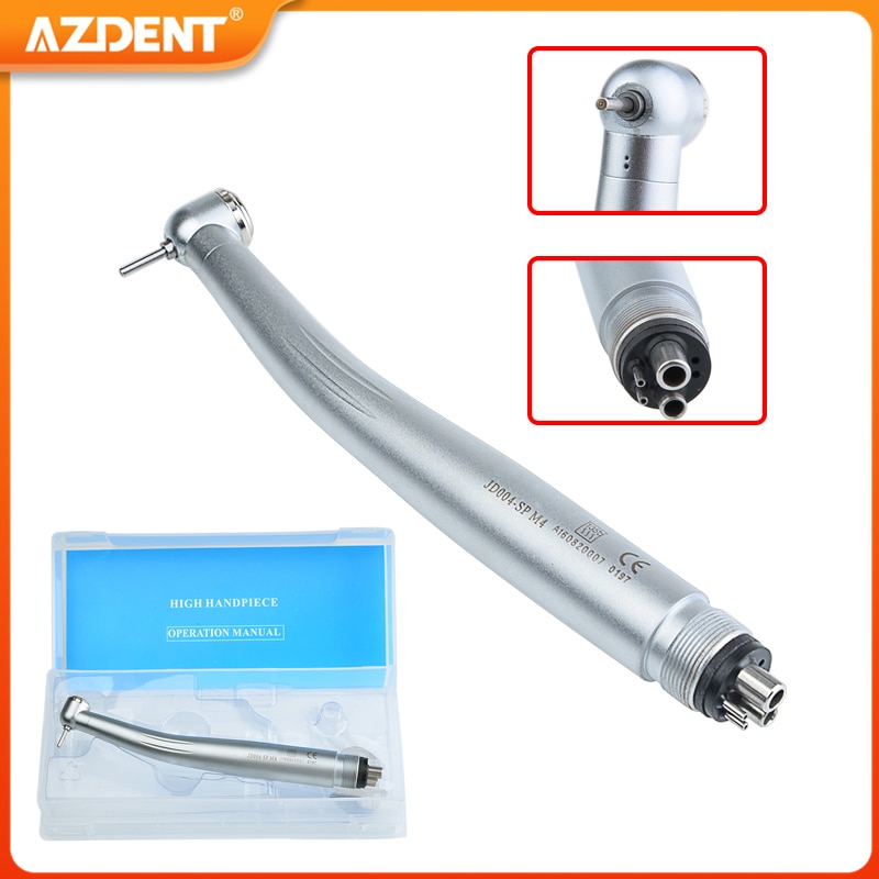 AZDENT Dental High Speed Handpiece Standard Head Push Button Turbine Rotation Single Spray 2/4 Holes Dentistry Tool Instrument