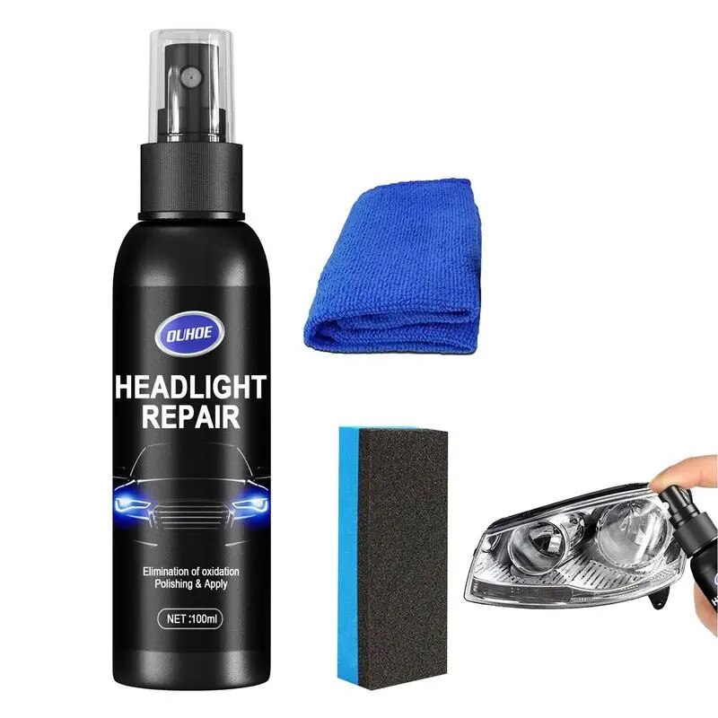 Headlight Restorer Liquid 100ML Car Headlight Repair Fluid Strong Adhesion Automobile Headlight Restoration Lamp Cover Scratch