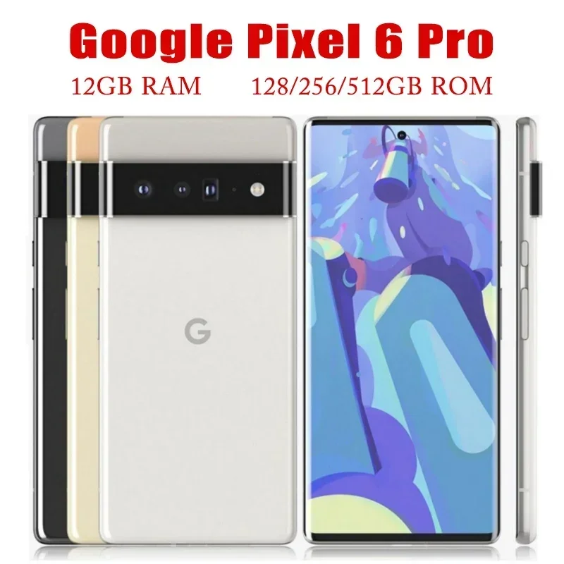 Google Pixel 6 Pro Cell Phone 128GB/256 ROM 12GB RAM Mobile 6.71" Smartphone Triple 50MP&48MP&12MP NFC +Case/Screen