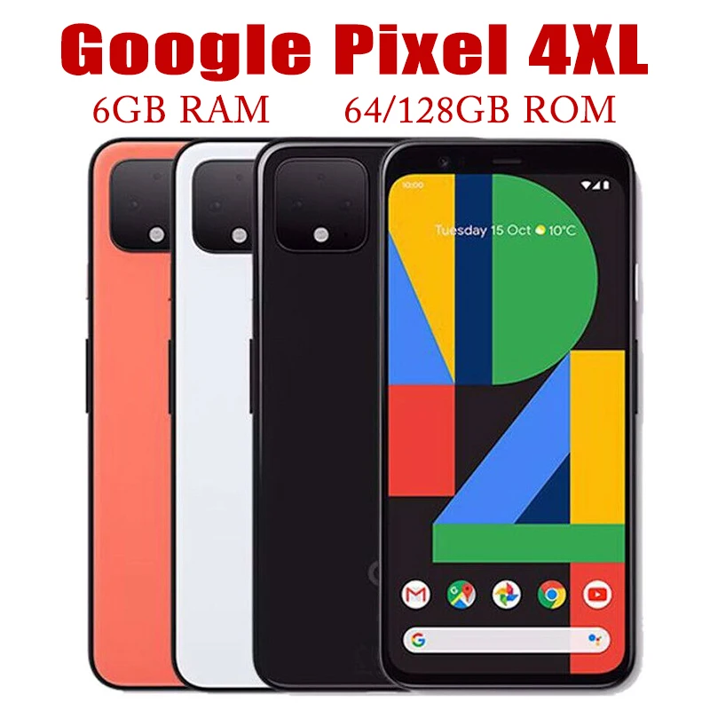 Original Unlocked Google Pixel 4XL Smartphone 6.3" 64/128GB ROM 6GB RAM Mobile Snapdragon FACE ID Octa Core 4G LTE Cell Pho