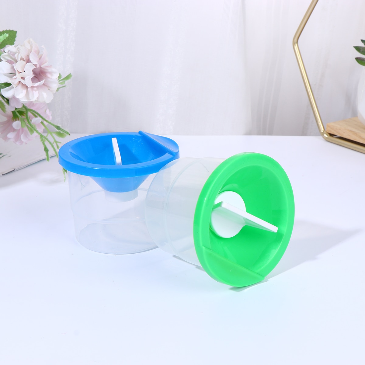 2 PCS Water Cup Cleaning Cup Pigment Graffiti Tool Kids Cups With Lid Toddler