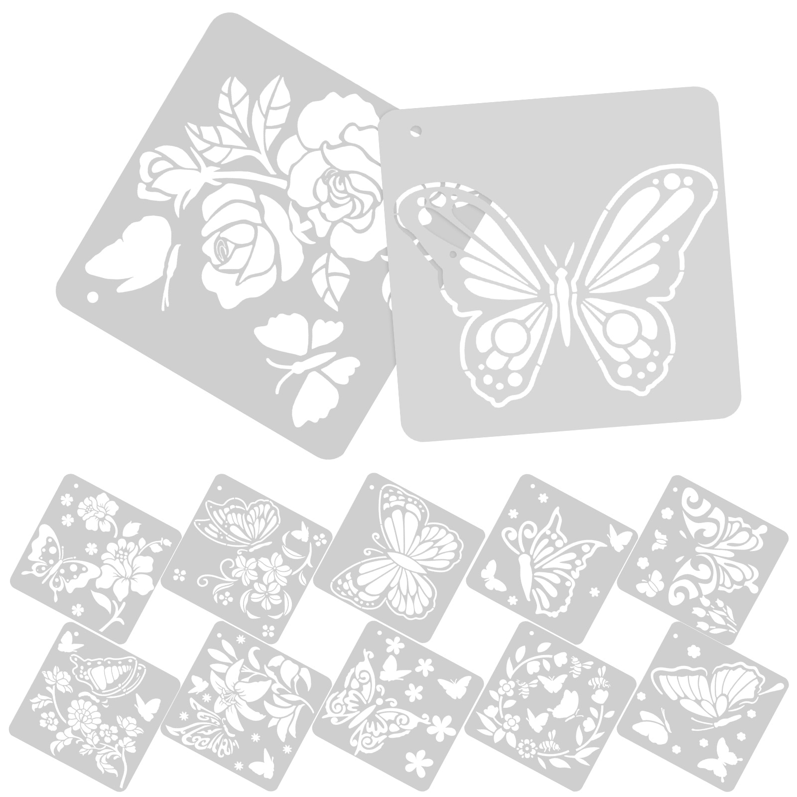 12 Sheets Painting Template Templates Nature Drawing Graffiti Stencils Butterfly The Pet Craft Child
