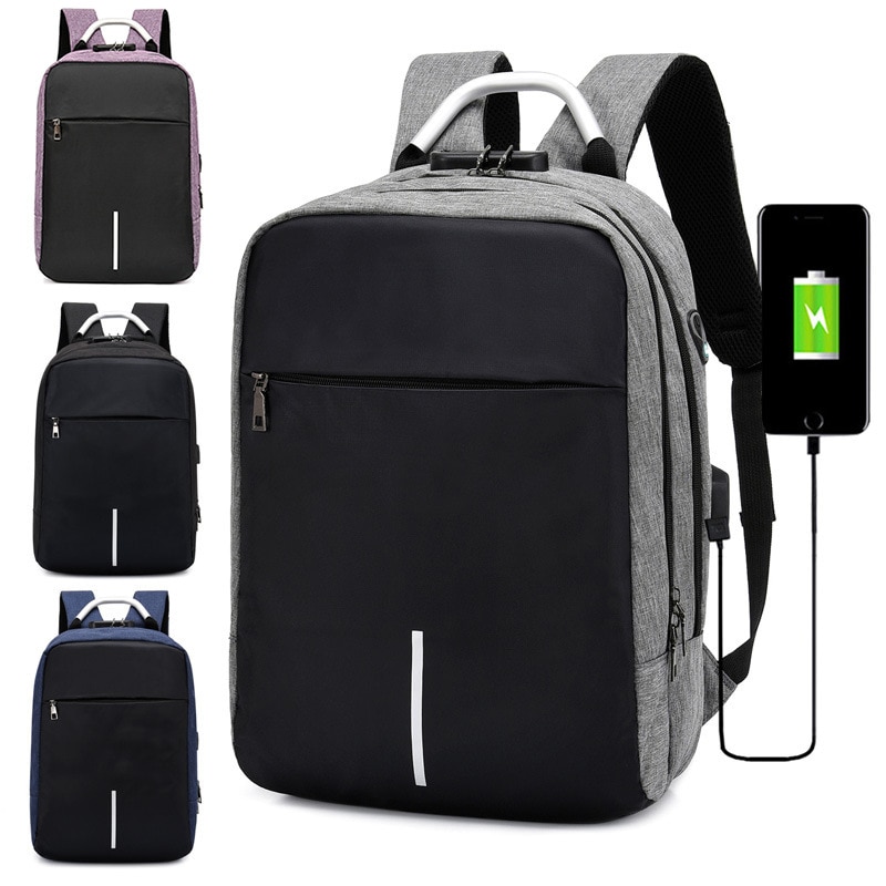 New Men'S Computer Backpack Multifunctional Anti-Theft Password Lock Usb Interface College Student Business Backpack Backpa
