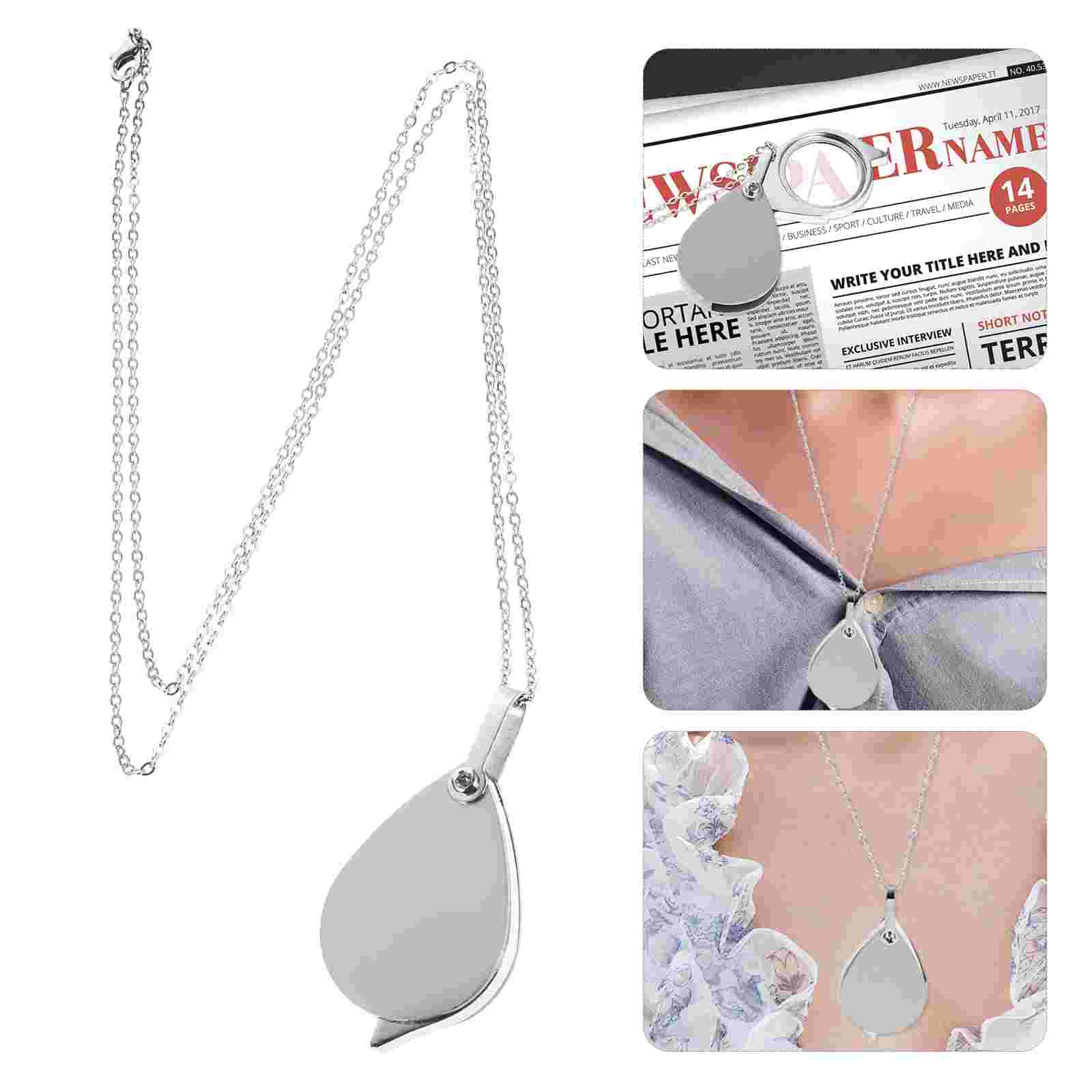 Magnifier Necklace Magnifying Glass Pendant Necklace Magnifier Lens Pendant Necklace