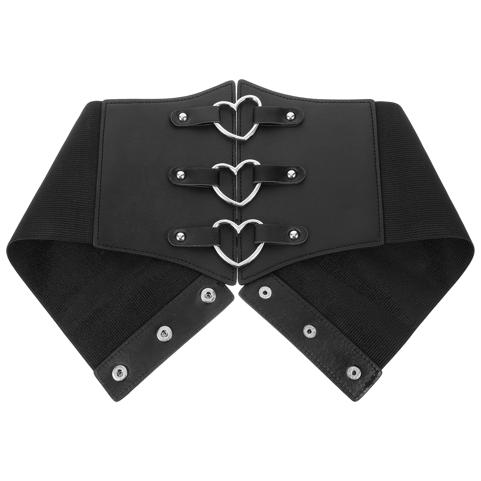Women Corset Belt Heart Shape Ring Belt Wide Elastic Waist Belt Costume Dress Up Accessory