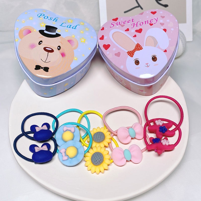20Pcs Set Cute Flowers Bows Baby Hair Bands Cartoon Headband Girls Elastic Hair Ties Cute Hairbands for Kids Hair Accessories