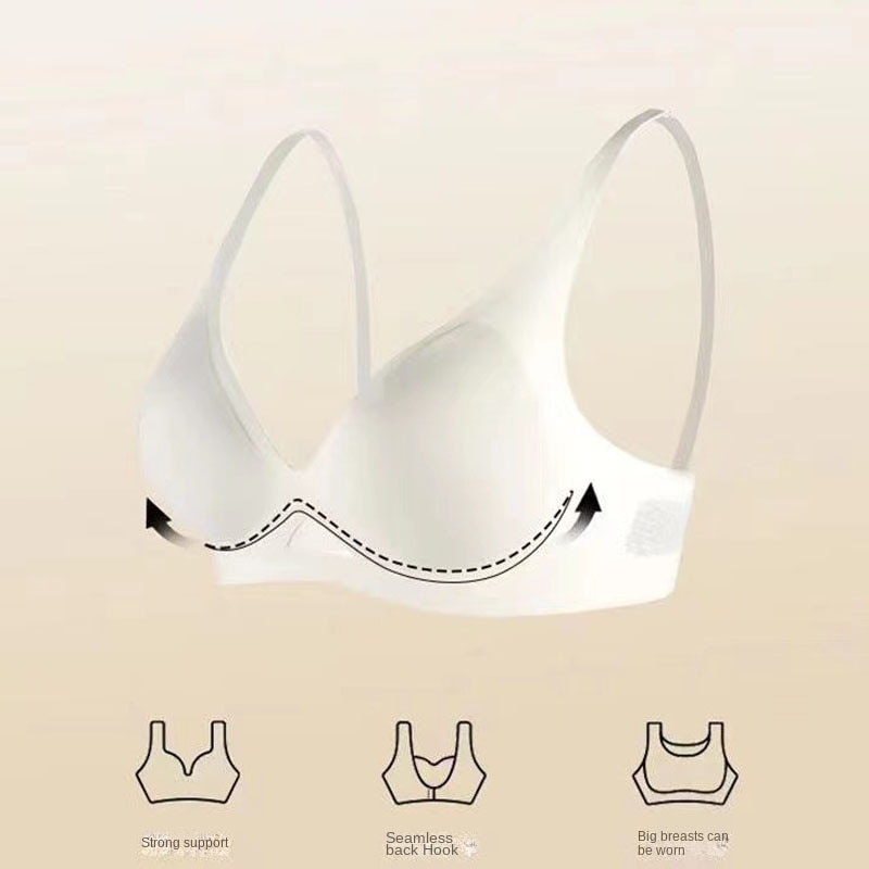 High-grade Seamless Women's Underwear Summer Thin Section Breathable And Comfortable Small Chest No Steel Ring Soft Support
