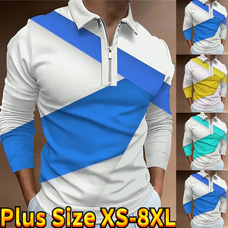 Mens Long Sleeve T-shirts Zipper Fashion Color Tops Yoga Tshirts Turn Down Jogging Anti-wrinkle Business Polo Shirts for Men