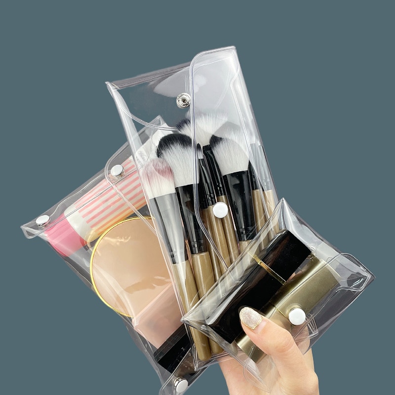 Travel Storage Organize Women Waterproof PVC Cosmetic Portable Bag Transparent Zipper Make Up Case Female Wash Kit (Empty bag)