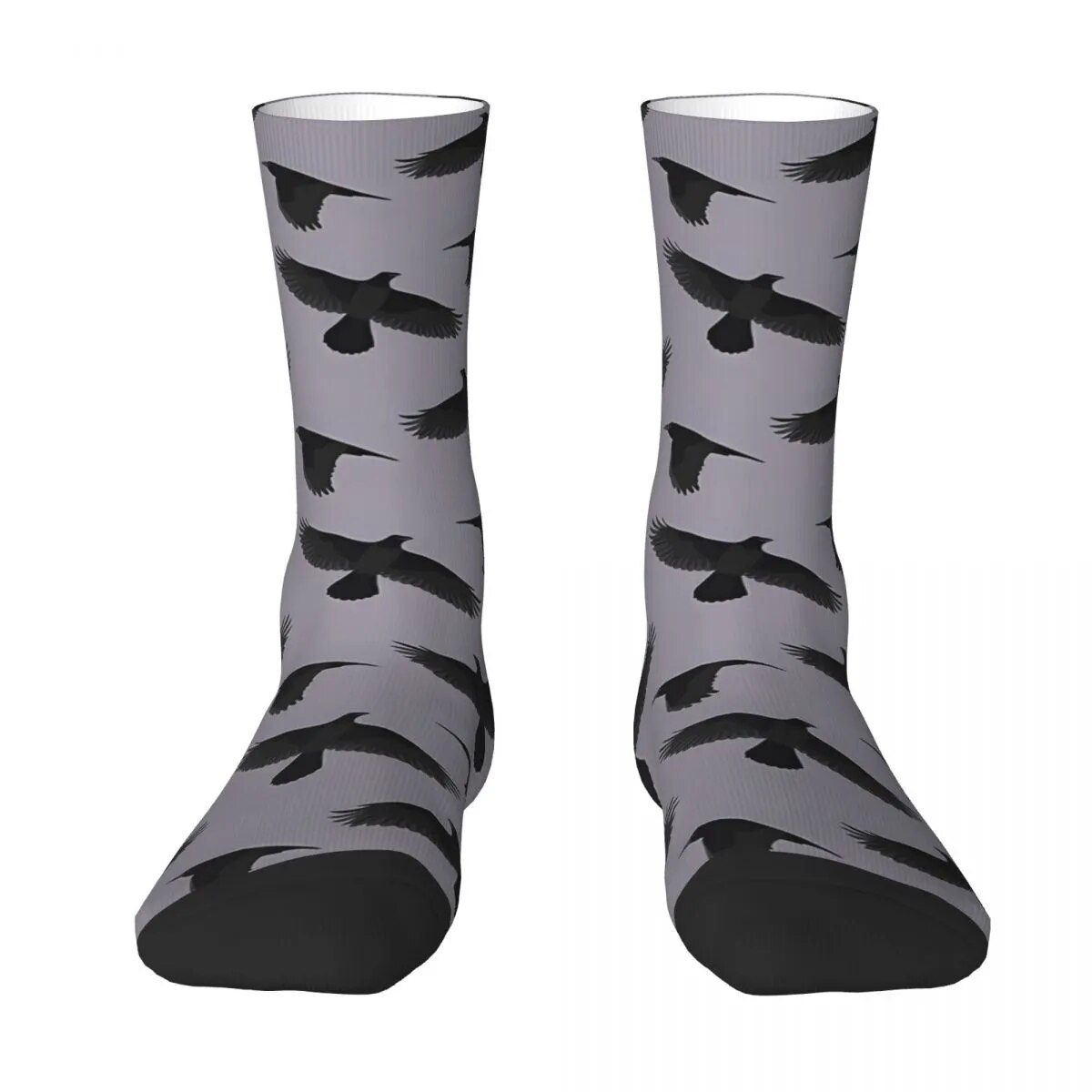 Raven Pattern Sock Socks Men Women Polyester Stockings Customizable Design