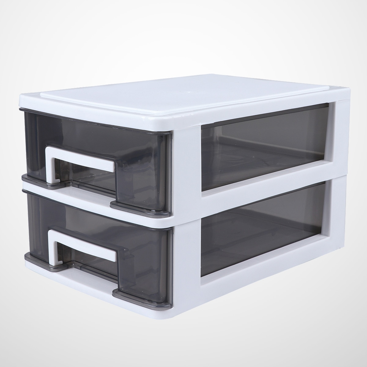 Two- layer Transparent Drawer Storage Cabinet, 17×24×20cm, Clear Drawer Organizer, Storage Furniture, Storage Box for Makeup,