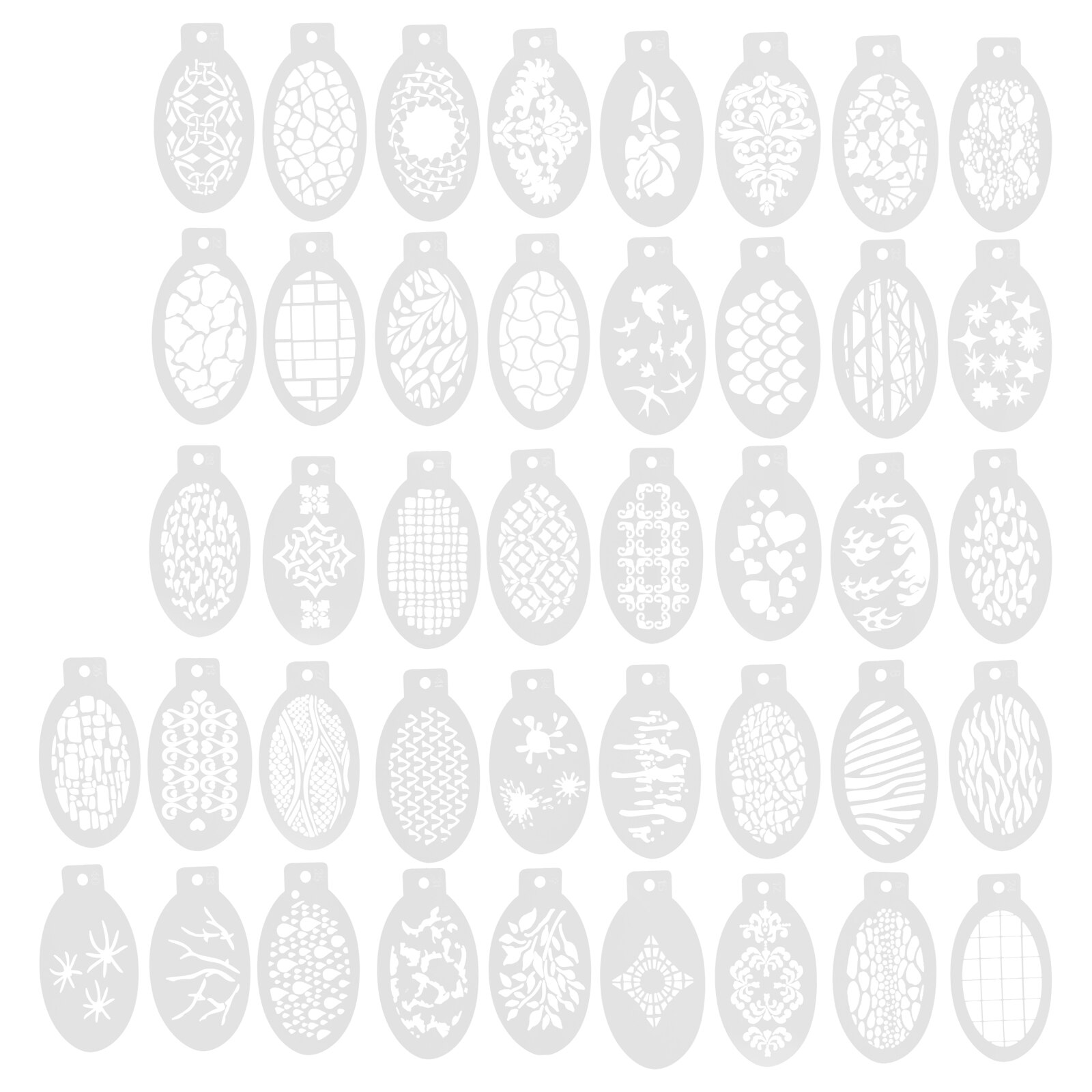 42 Pcs Painted Template Face Painting Supplies Stencils Creative Plastic Stencils White