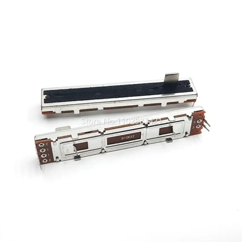 2 Pieces SC609G Mixer 88MM Sliding Potentiometer B10K B10Kx2 6Pin Dual Channel Volume Fader Slide Stroke 60MM Handle Length 10MM