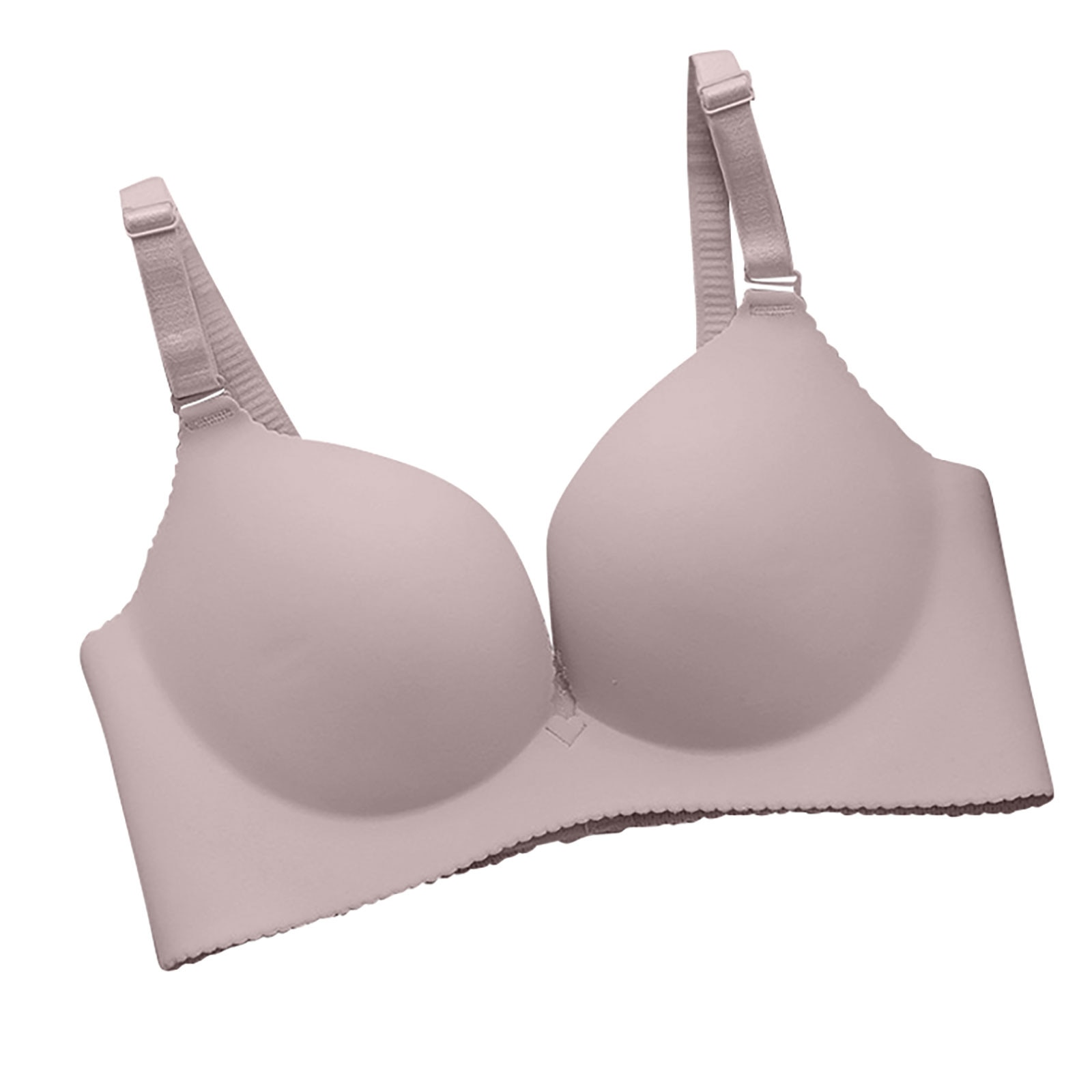 Traceless underwear Women gather together to prevent sagging Bra fixed cup No steel ring Thin back bra Sexy (C cup Thin)
