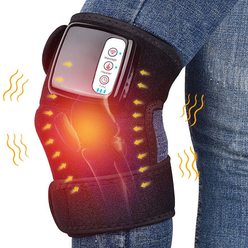 Electric Heating Knee Massager Far Infrared Joint Physiotherapy Elbow Knee Pad Vibration Massage Pain Relief For Leg Device