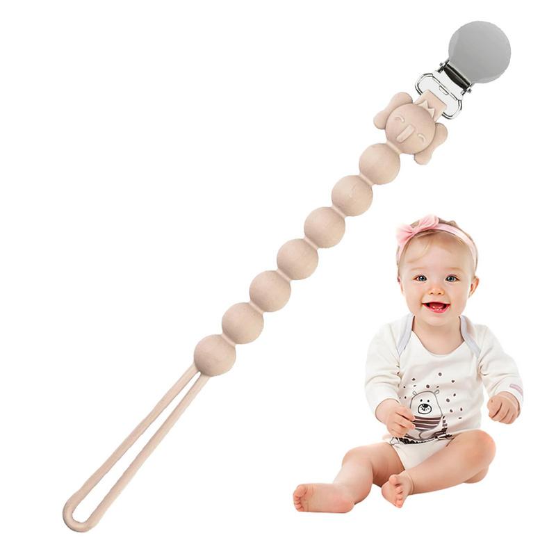 Silicone Pacifier Holder Flexible Teething Pacifier Clip Pacifier Holders And Teether Pacifier Clip Newborn Essentials For