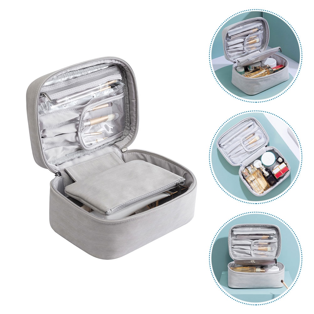 Bag Simple Stylish Useful Case Storage Pouch Travel Large Capacity Pu Makeup