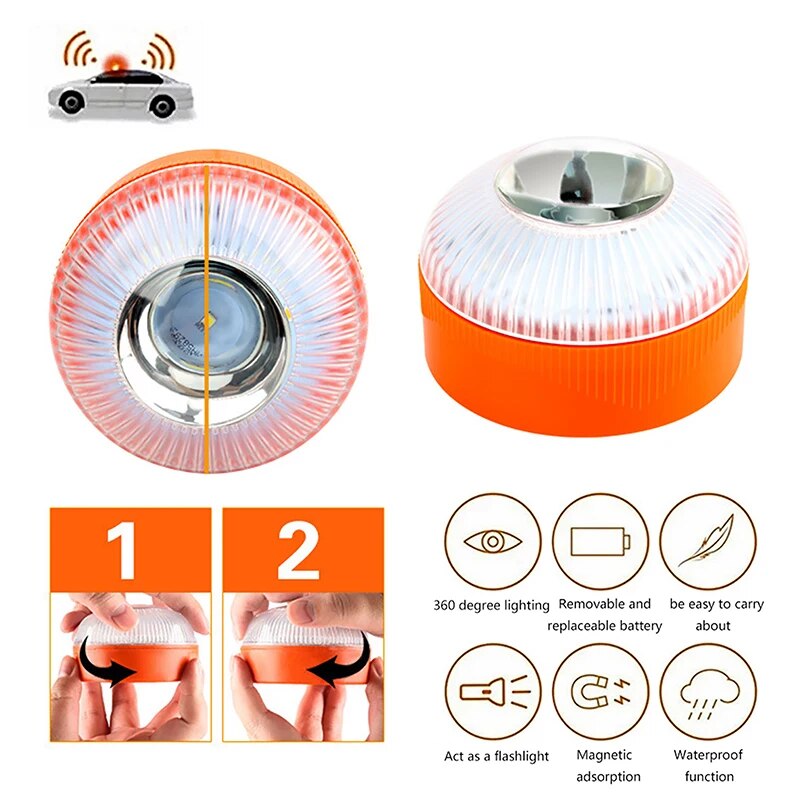 V16 Burst Flash Light LED White Light Emergency Light Yellow Light Car Warning Light Waterproof Traffic Flashing Light