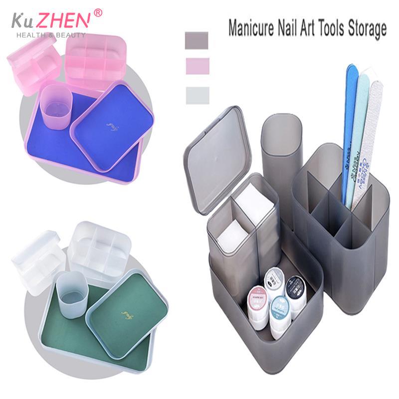 5Pcs/Set Manicure Nail Art Tools Storage Box Makeup Organizer Nail Polish Brush Lipstick Holder Tools Container Home Accessories