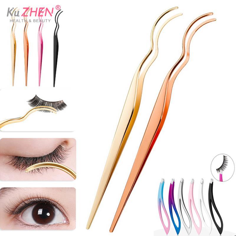 1Pcs Colorful Professional Eyebrow Tweezers Stainless Steel Hair Removal Clip For Eyelash Extension Tweezer Makeup Beauty Tool