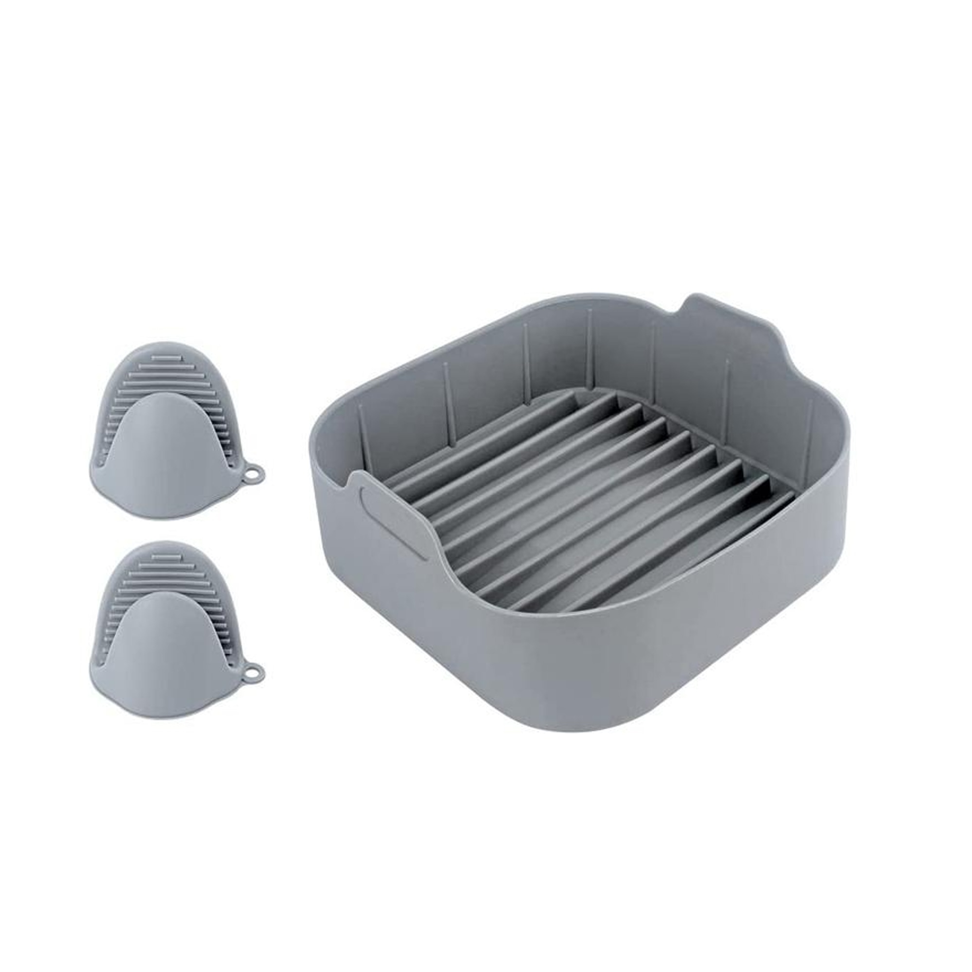 Universal Oilproof Waterproof Air Fryer Silicone Pot with Clips Cooker Non-stick Liner Frying Basket Cookware Accessories