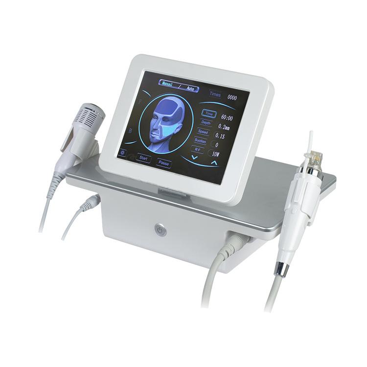 Professional RF microneedle device with cooling hammer for reducing scars and skin firming