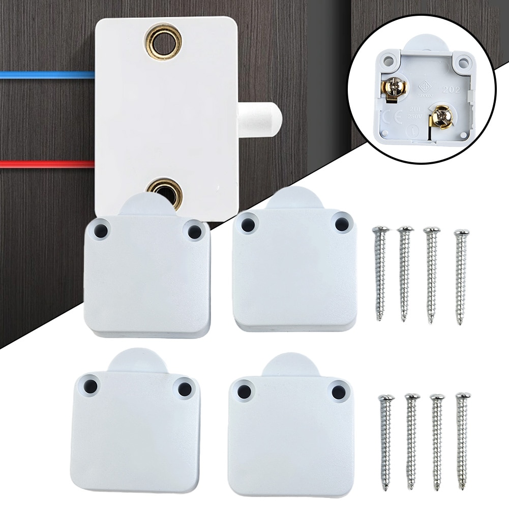 Gate Switch Pantry Switch Cabinet Door Closet Electrical Light Self-reset White 202A Indoor Durable High Quality
