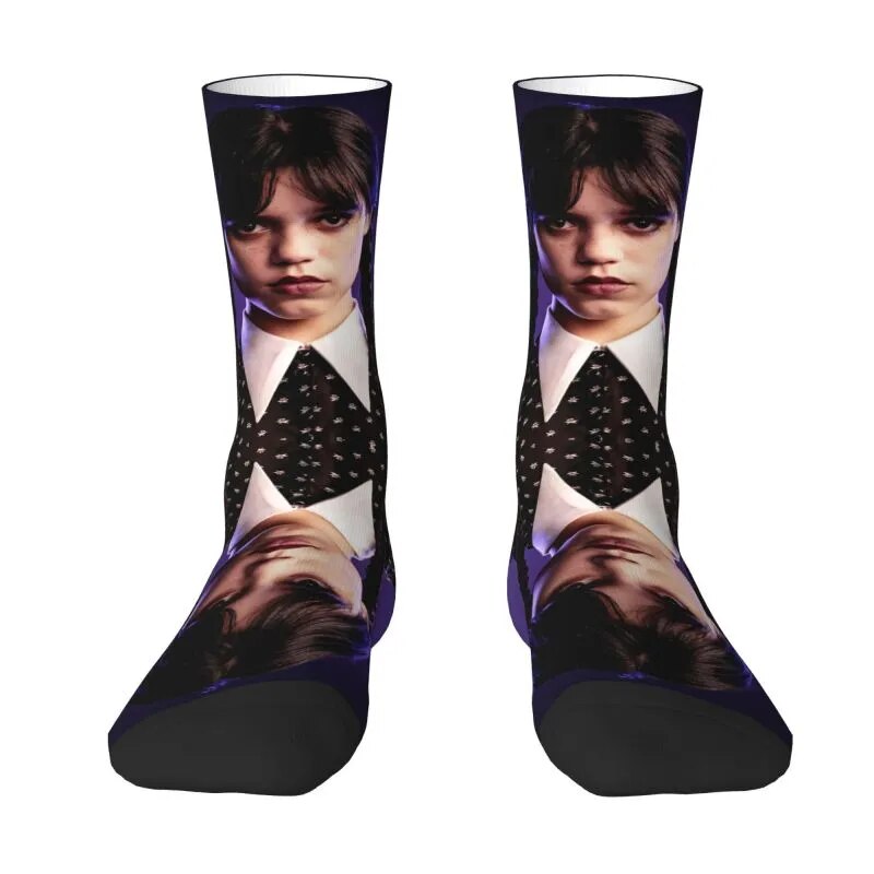 Wednesday Addams Dress Socks Mens Womens Warm Fashion Gothic Girl Crew Socks