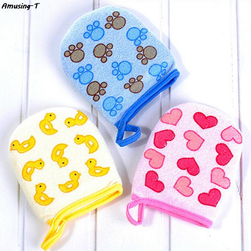 1PC Baby Kid Infant Cartoon Soft Bathing Bathroom Mitt Glove Foam Rub Shower Sponge Exfoliating Wash Cloth Towel