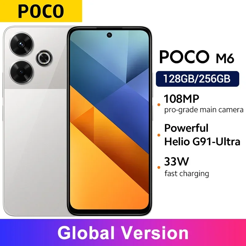 POCO M6 4G Smartphone Global Version Helio G91 Ultra 33W fast charging 6.79" 90Hz FHD+ display 108MP camera 5030mAh battery
