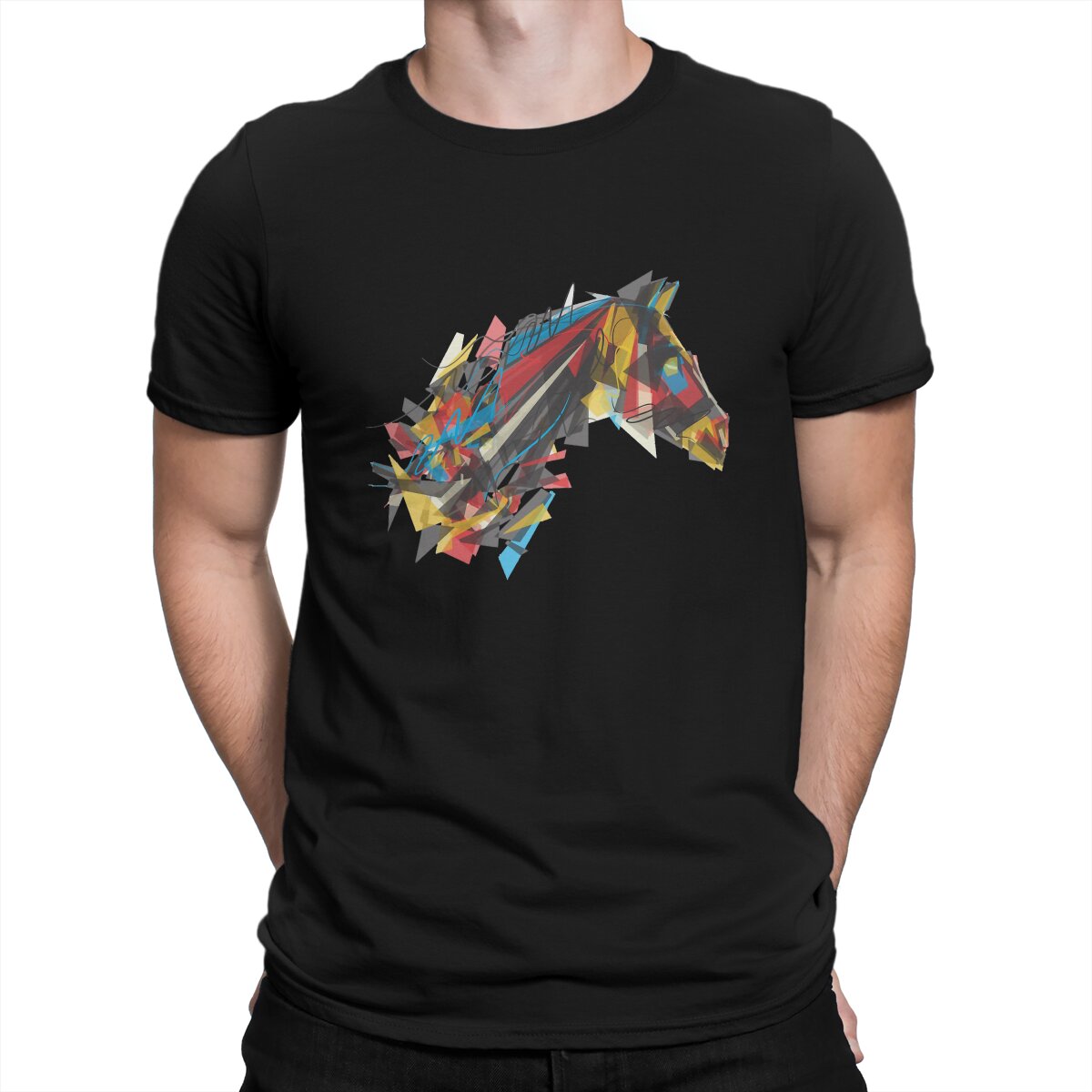 Beygir T Shirts for Men Cotton Vintage T-Shirts Crewneck Horses Simplicitys Tee Shirt Short Sleeve Tops Gift Idea