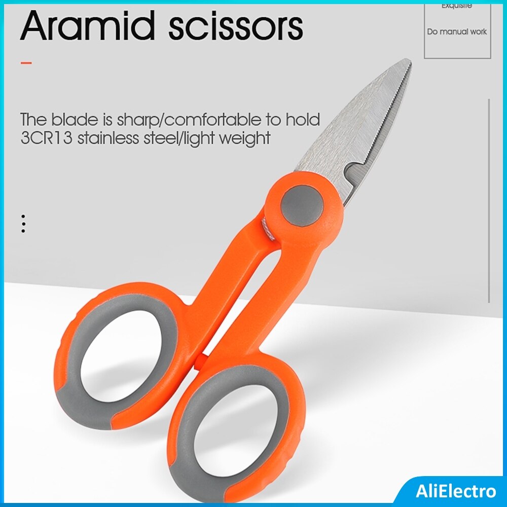 5pcs Fiber Optic Kevlar Shears Scissors Aramid Fiber Optic Aramid Wire Pigtail Jumper Scissors Ftth Tools Simple
