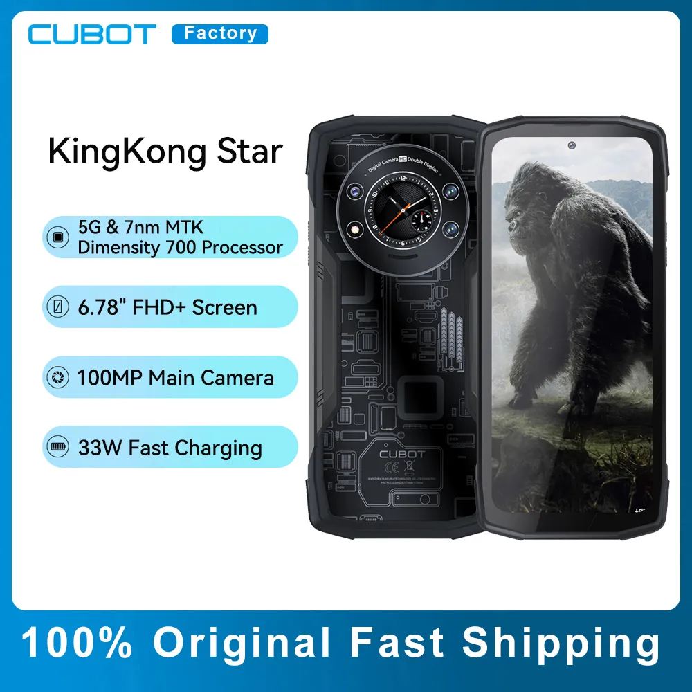 Cubot KingKong Star Rugged 5G Smartphone 24GB (12GB+12GB) 256GB 6.78" 10600mAh 100MP Camera 33W Fast Charge Mobile Cell Pho