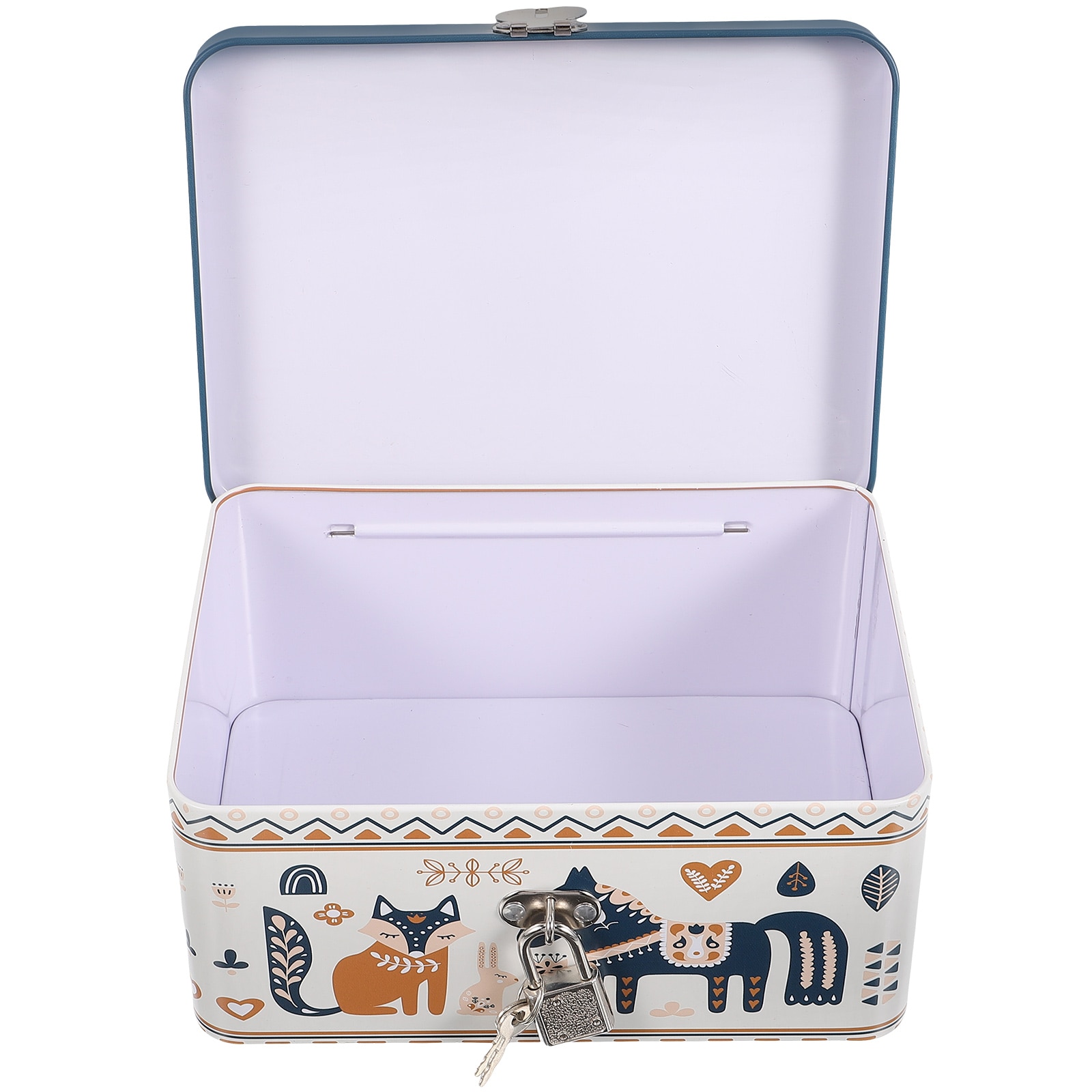 Metal Box with Lock Money Box Cosmetics Storage Box Portable Storage With Lock