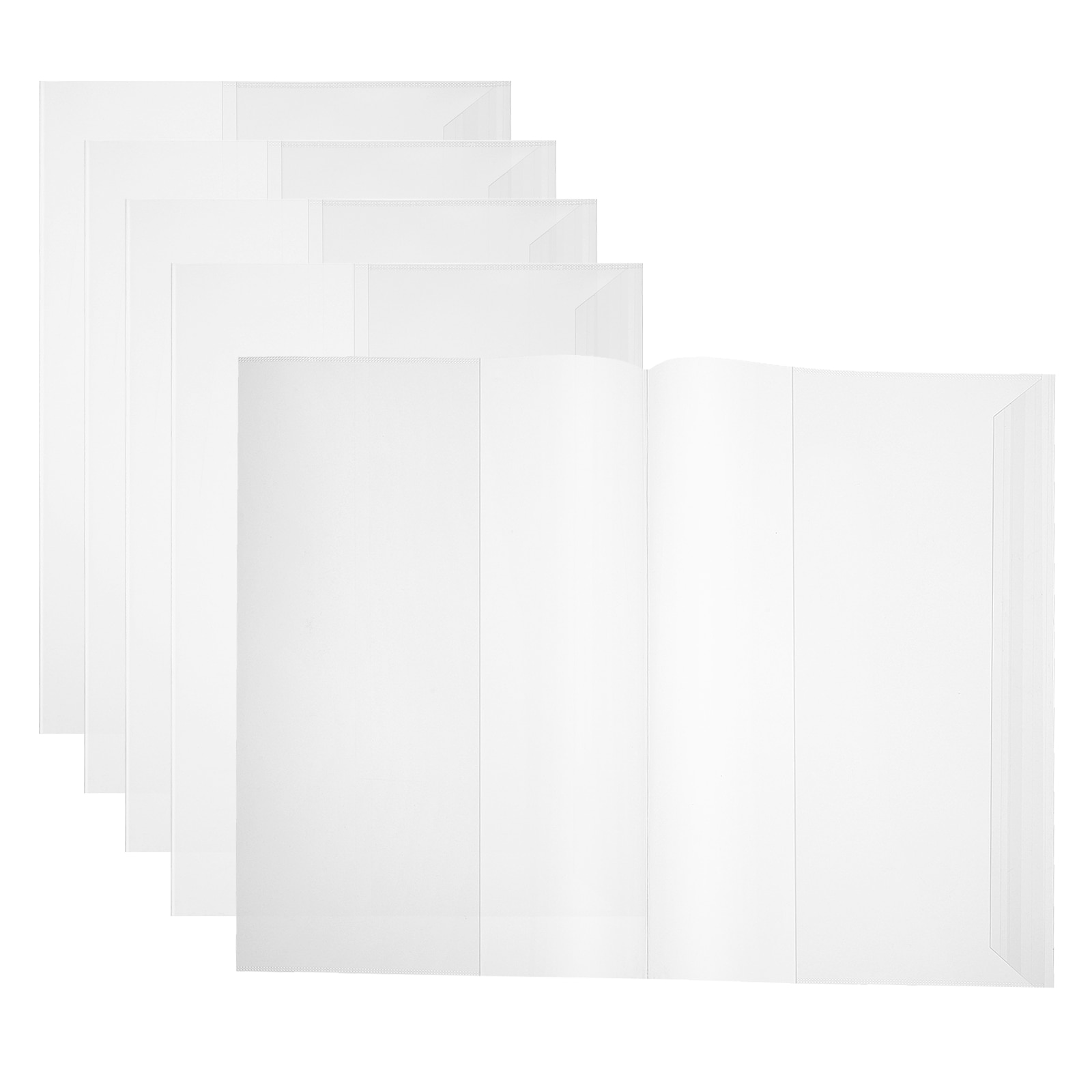 5 Pcs Book Protective Case Slipcase Waterproof Plastic Sleeve Textbook Cover PP