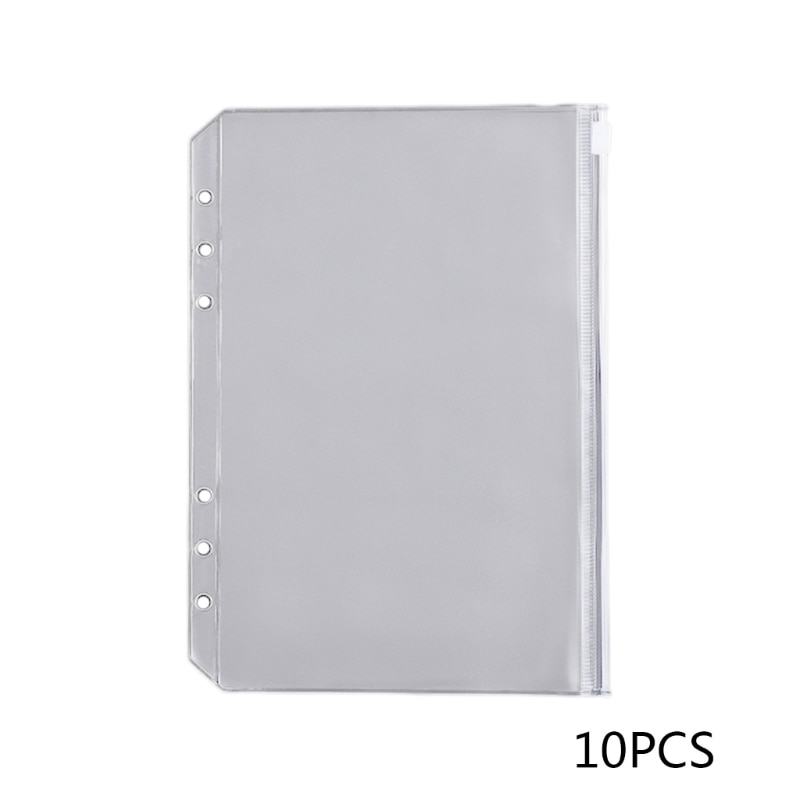 10Pcs/set PVC Binders Pocket Waterproof 6-Ring Budget Binder Planner