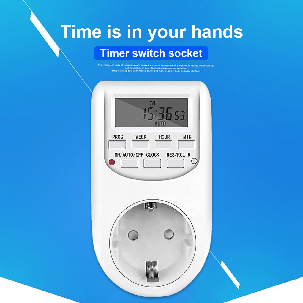 220-240V Restaurant Power Socket Cooker Digital Timer Outlet Rechargeable Countdown Household Supplies EU Plug