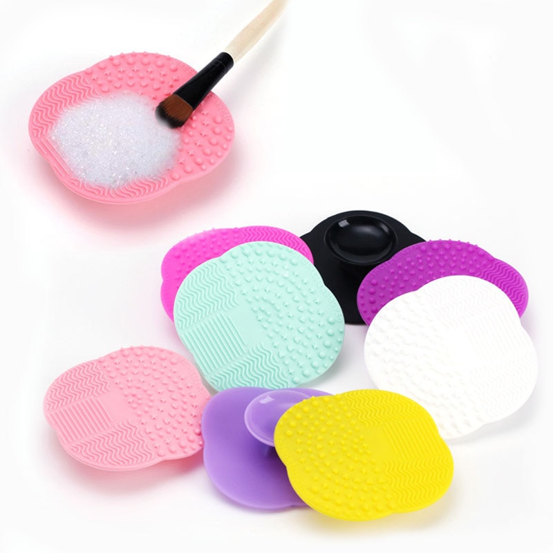 1 PC 8 Colors Silicone Cleaning Cosmetic Make Up Washing Brush Gel Cleaner Scrubber Tool Foundation Makeup Cleaning Mat Pad Tool