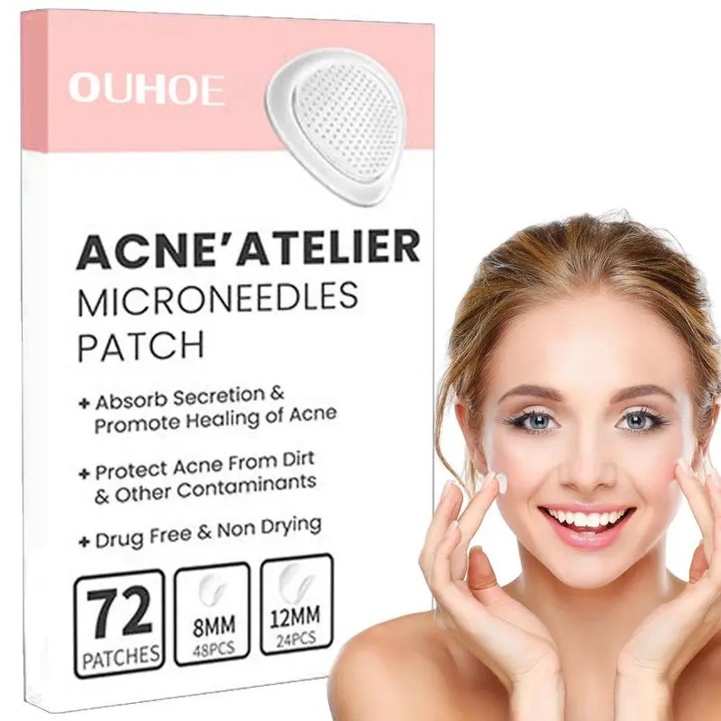 Face Patches For Pimples Microneedles Drying Patch Blemish Covering Stickers 72 Count Invisible Spot Care Absorbing All Day