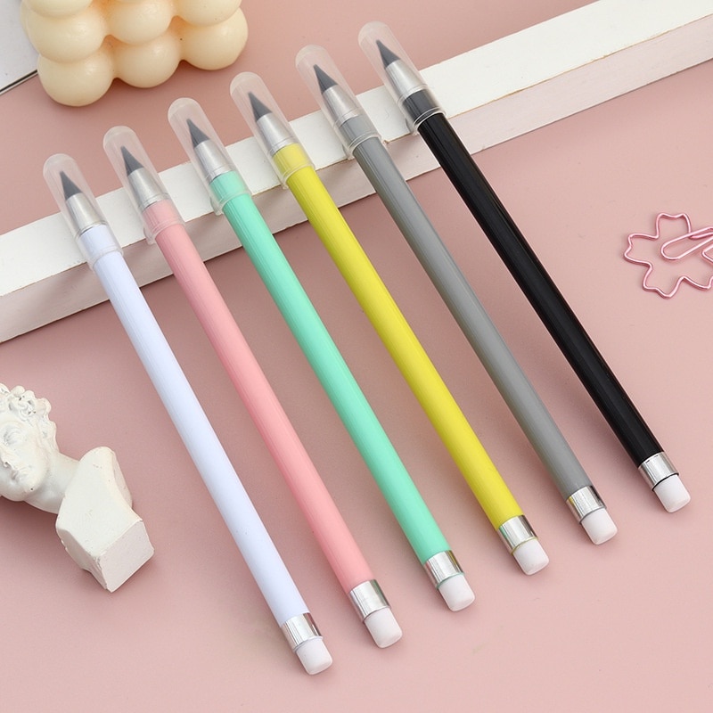 1 Pcs Eternal Pencils Black Technology Can Never Finish Writing Macaron Color No Need To Cut Not Easy To Break Pencil