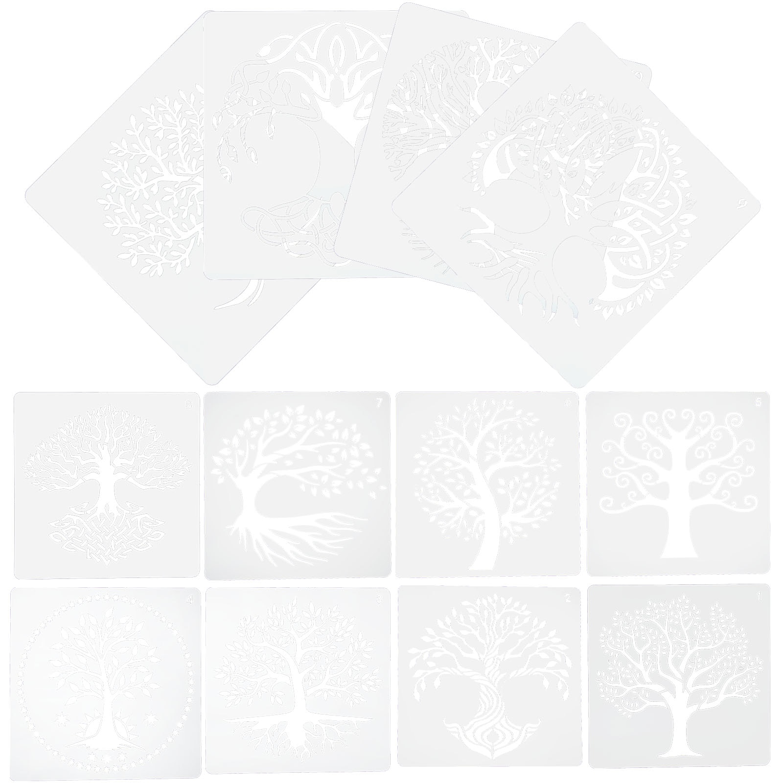 12 Sheets Spray Stencilss Hollow Tree Spray Template Pattern Spray Stencils The Pet Hollowed Drawing