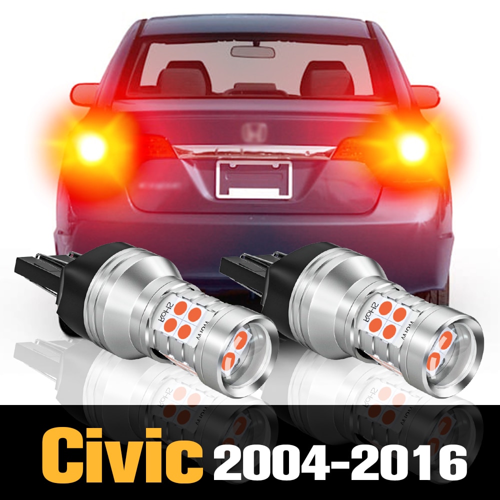 2pcs Canbus LED Brake Light Accessories For Honda Civic 7 8 9 2004-2016 2005 2006 2007 2008 2009 2010 2011 2012 2013 2014 2015