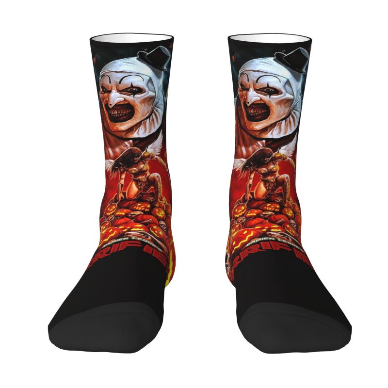 Horror Terrifier Dress Socks Men's Women's Warm Fashion Novelty Halloween Thriller Film Crew Socks