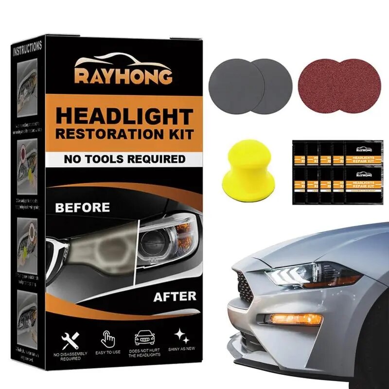 Polishing Kit For Headlights Car Headlight Restoration Polish Ceramic Headlight Restore Kit Easy To Repair Total 15 Pcs For