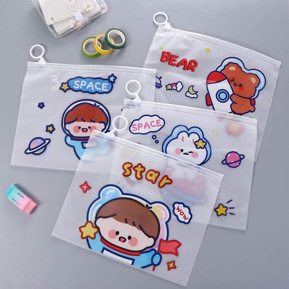 Document Bag Information Bag Test Paper Folder Astronaut File Bag Transparent File Bag Pencil Case File Storage Bag